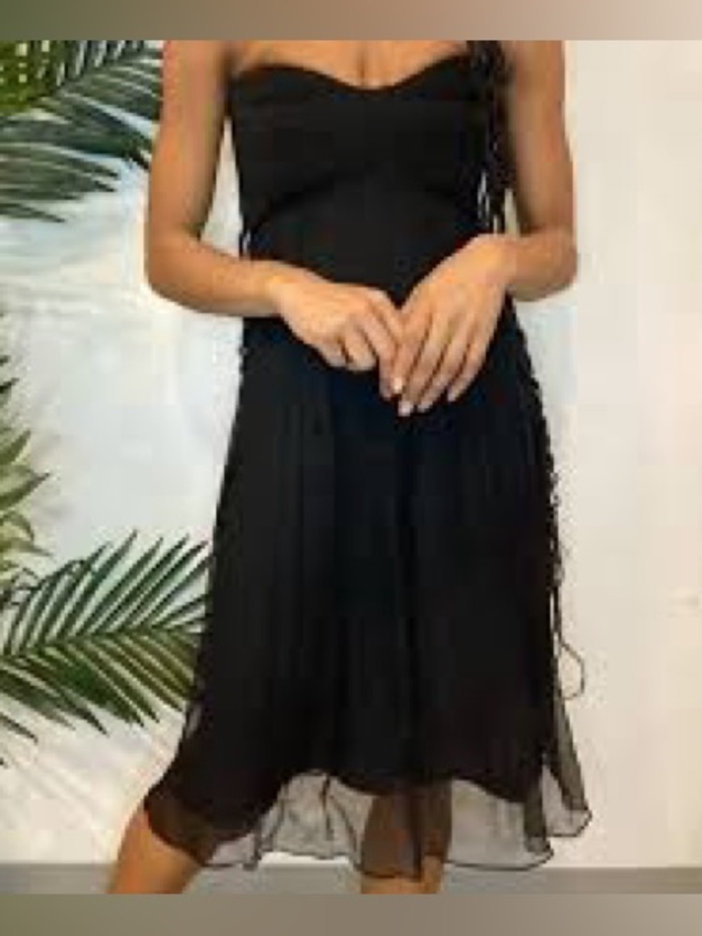 Diane Von Furstenberg Black Strapless Midi Dress 742